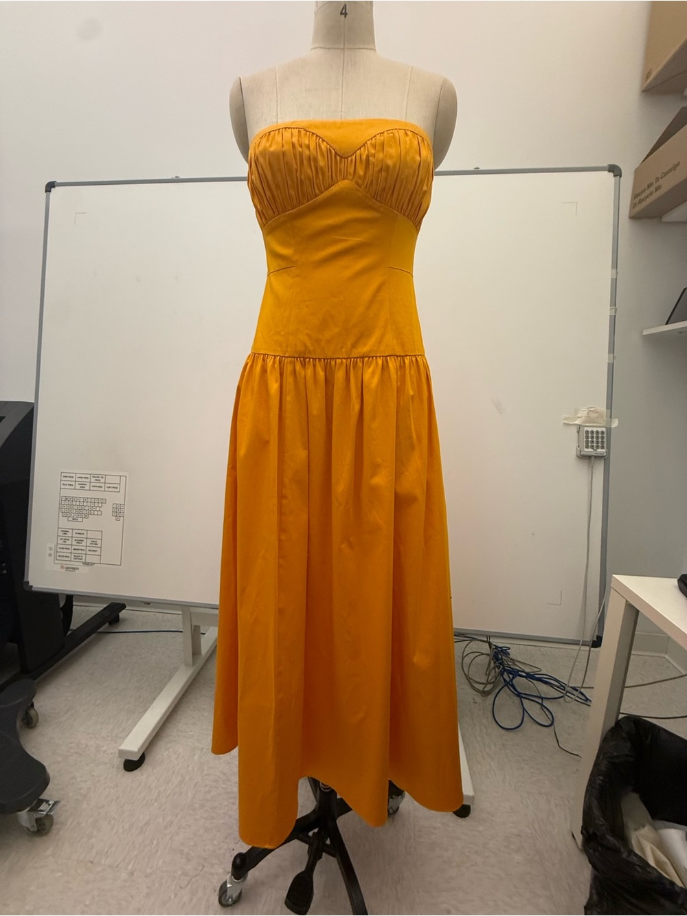 Antonio Melani Strapless Orange Midi Dress - size 4